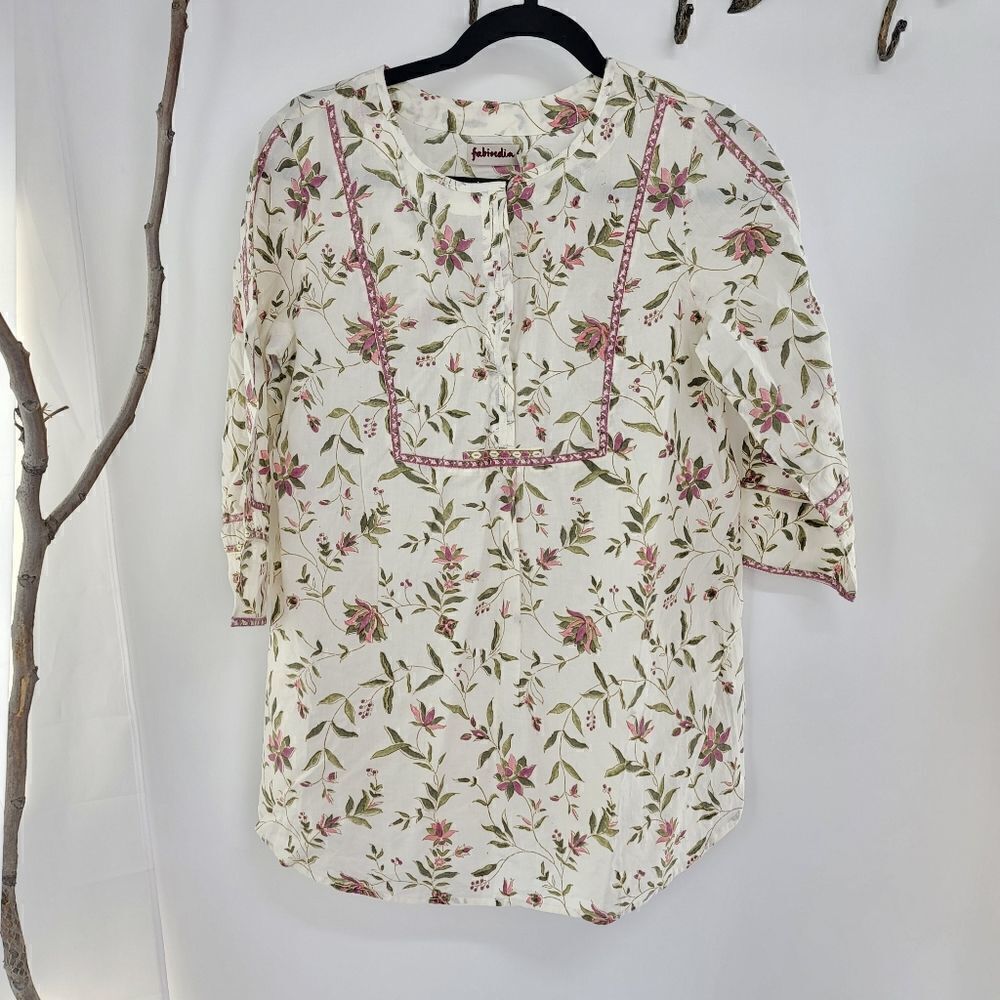 Fabindia cotton floral tunic top